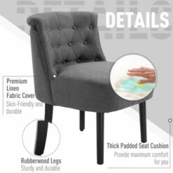 HomCom Modern Mid-Back Button-Tufted Accent Armless Chair 13 HomCom Modern Mid-Back Button-Tufted Accent Armless Chair -Living Room Chairs store unnamed file 6776