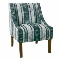 Modern Swoop Accent Armchair - HomePop Dove Gray Stripe -Living Room Chairs store unnamed file 681