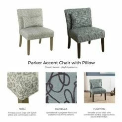 Parker Accent Chair with Pillow - HomePop Gray Cheetah -Living Room Chairs store unnamed file 6823