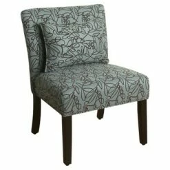 Parker Accent Chair with Pillow - HomePop Gray Cheetah -Living Room Chairs store unnamed file 6825