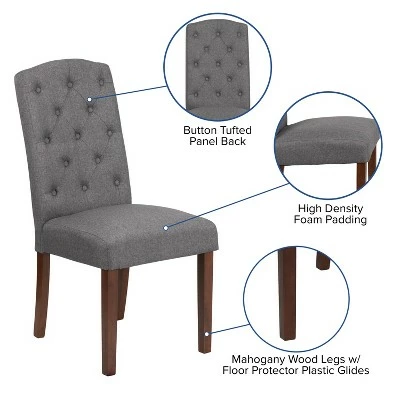 Flash Furniture HERCULES Grove Park Series Diamond Patterned Button Tufted Parsons Chair 11 Flash Furniture HERCULES Grove Park Series Diamond Patterned Button Tufted Parsons Chair - Image 9