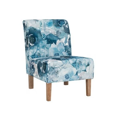 Coco Accent Chair - Linon Blue Flower 15 Coco Accent Chair - Linon Blue Flower - Image 13