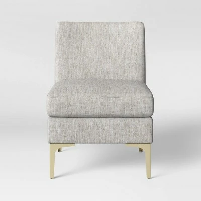 Joslyn Brass Leg Accent Chair Gray Woven - Project 62™ 4 Joslyn Brass Leg Accent Chair Gray Woven - Project 62™ - Image 2