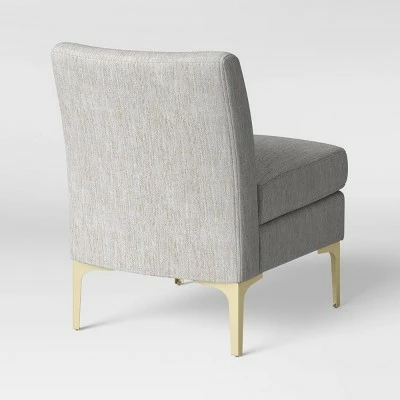 Joslyn Brass Leg Accent Chair Gray Woven - Project 62™ 5 Joslyn Brass Leg Accent Chair Gray Woven - Project 62™ - Image 3