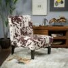 Set of 2 Kassi Cowhide Print Upholstered Accent Chair - Christopher Knight Home