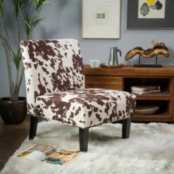 Set of 2 Kassi Cowhide Print Upholstered Accent Chair - Christopher Knight Home