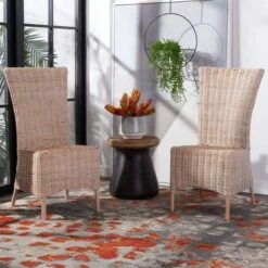 Set of 2 Allen Accent Chairs Natural White Wash - Safavieh