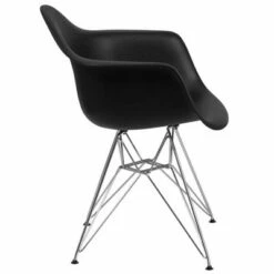 Alonza Series Plastic Chair with Arms and Chrome Base - Riverstone Furniture Collection Moss Gray
