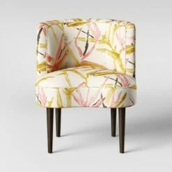 Clary Curved Back Accent Chair - Opalhouse™ Pink & Cream Tropical Grass -Living Room Chairs store unnamed file 7046