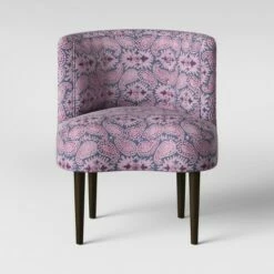 Clary Curved Back Accent Chair - Opalhouse™ Pink & Cream Tropical Grass -Living Room Chairs store unnamed file 7047