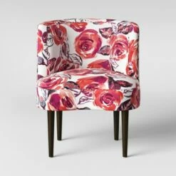 Clary Curved Back Accent Chair - Opalhouse™ Pink & Cream Tropical Grass -Living Room Chairs store unnamed file 7048