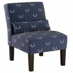Armless Chair Patterned - Skyline Furniture Antler Navy
