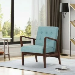 Marcola Mid Century Modern Upholstered Wood Framed Club Chair - Christopher Knight Home Gray