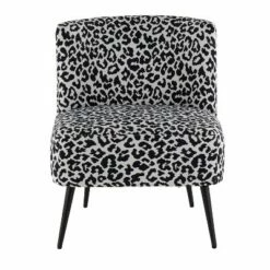 Fran Contemporary Slipper Chair Black Steel/Black Leopard Fabric - LumiSource -Living Room Chairs store unnamed file 7161
