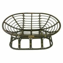 63"x45" Double Papasan with Twill Cushion - International Caravan Tangerine Dream