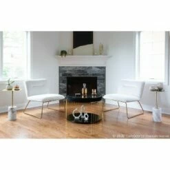 Casper Contemporary Upholstered Accent Chair - LumiSource Gold/black -Living Room Chairs store unnamed file 7197