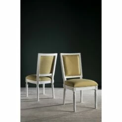 Set of 2 Buchanan Rectangle Side Chair - Safavieh Light Yellow