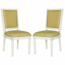 Set of 2 Buchanan Rectangle Side Chair - Safavieh Light Yellow -Living Room Chairs store unnamed file 7220