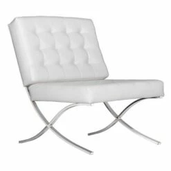 Studio Designs Home Atrium Bonded Leather Barcelona Chair Off-white -Living Room Chairs store unnamed file 7246