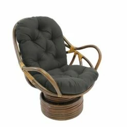 Swivel Rocker with Twill Cushion - International Caravan Black -Living Room Chairs store unnamed file 7251
