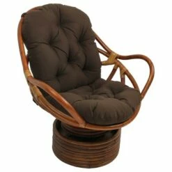 Swivel Rocker with Twill Cushion - International Caravan Black -Living Room Chairs store unnamed file 7253