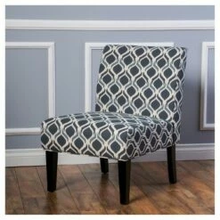 Saloon Fabric Print Accent Chair - Christopher Knight Home Blue