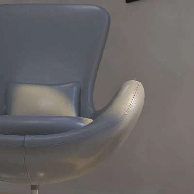 Merrick Lane High-Back Egg Style Lounge Chair With 360° Swivel Metal Base 6 Merrick Lane High-Back Egg Style Lounge Chair With 360° Swivel Metal Base - Image 4