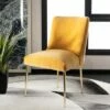 Nolita Velvet Accent Chair - Safavieh Mustard -Living Room Chairs store unnamed file 7329