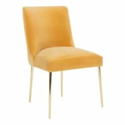 Nolita Velvet Accent Chair - Safavieh Mustard -Living Room Chairs store unnamed file 7331