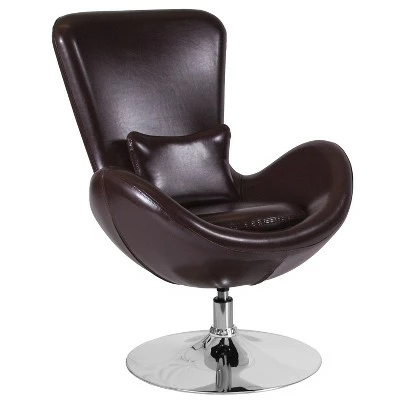 Merrick Lane High-Back Egg Style Lounge Chair With 360° Swivel Metal Base 8 Merrick Lane High-Back Egg Style Lounge Chair With 360° Swivel Metal Base - Image 6