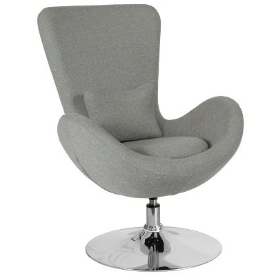 Merrick Lane High-Back Egg Style Lounge Chair With 360° Swivel Metal Base 9 Merrick Lane High-Back Egg Style Lounge Chair With 360° Swivel Metal Base - Image 7