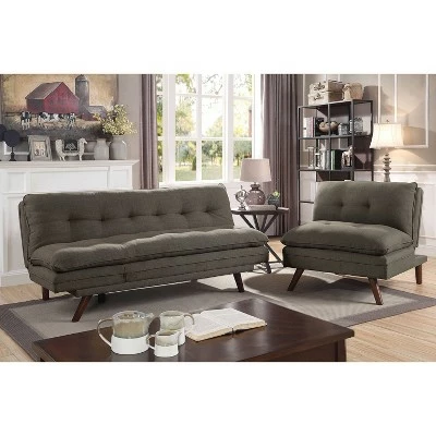 Donnelly Tufted Chair Black/Light Oak - HOMES: Inside + Out 4 Donnelly Tufted Chair Black/Light Oak - HOMES: Inside + Out - Image 2