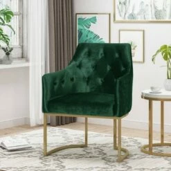 McDonough Modern Tufted Glam Accent Chair - Christopher Knight Home Teal