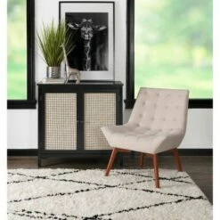 Serena Accent Chair Tufted Linen Beige - Linon -Living Room Chairs store unnamed file 7366