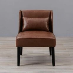 Leather Lounge Chair Brown - Teamson Home