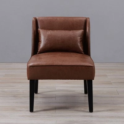 Leather Lounge Chair Brown - Teamson Home 3 Leather Lounge Chair Brown - Teamson Home