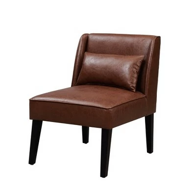 Leather Lounge Chair Brown - Teamson Home 4 Leather Lounge Chair Brown - Teamson Home - Image 2