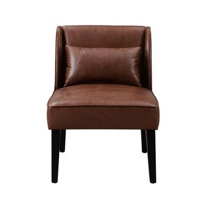 Leather Lounge Chair Brown - Teamson Home 5 Leather Lounge Chair Brown - Teamson Home - Image 3
