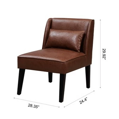 Leather Lounge Chair Brown - Teamson Home 12 Leather Lounge Chair Brown - Teamson Home - Image 10