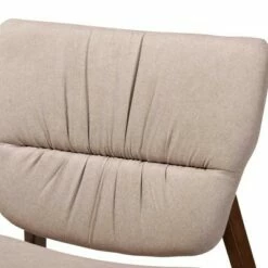Benito Fabric Upholstered Wood Accent Chair - Baxton Studio Gray/walnut Brown -Living Room Chairs store unnamed file 7394