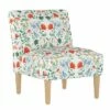 Robin Upholstered Chair Orange/White Floral - Skyline Furniture