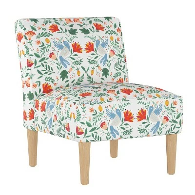 Robin Upholstered Chair Orange/White Floral - Skyline Furniture 3 Robin Upholstered Chair Orange/White Floral - Skyline Furniture