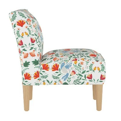 Robin Upholstered Chair Orange/White Floral - Skyline Furniture 4 Robin Upholstered Chair Orange/White Floral - Skyline Furniture - Image 2