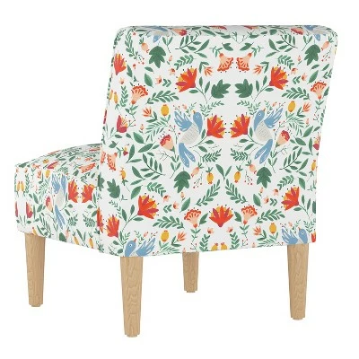 Robin Upholstered Chair Orange/White Floral - Skyline Furniture 5 Robin Upholstered Chair Orange/White Floral - Skyline Furniture - Image 3