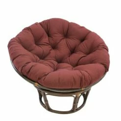 42" Rattan Papasan Chair with Solid Twill Cushion - International Caravan Black -Living Room Chairs store unnamed file 7438