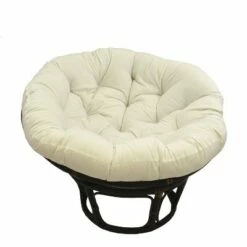 42" Rattan Papasan Chair with Solid Twill Cushion - International Caravan Black -Living Room Chairs store unnamed file 7439