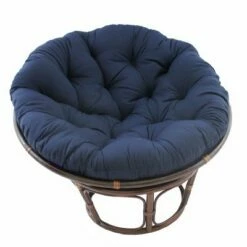 42" Rattan Papasan Chair with Solid Twill Cushion - International Caravan Black -Living Room Chairs store unnamed file 7444
