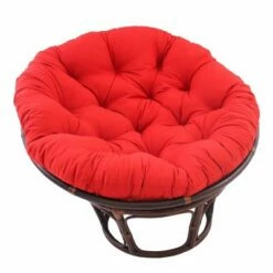 42" Rattan Papasan Chair with Solid Twill Cushion - International Caravan Black -Living Room Chairs store unnamed file 7445