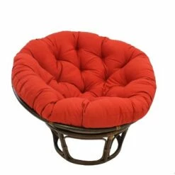 42" Rattan Papasan Chair with Solid Twill Cushion - International Caravan Black -Living Room Chairs store unnamed file 7447