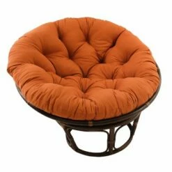 42" Rattan Papasan Chair with Solid Twill Cushion - International Caravan Black -Living Room Chairs store unnamed file 7449